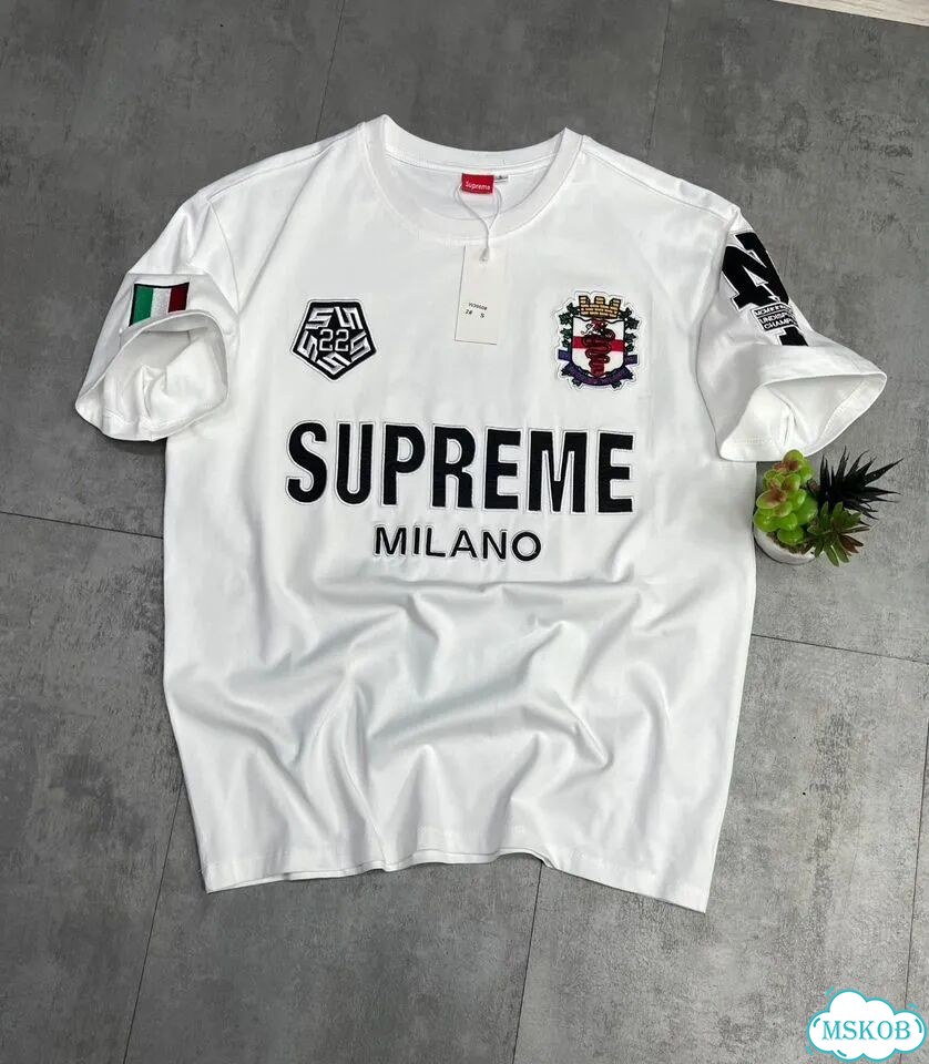 Мужская Футболка Supreme Milano White Oversize фото 1