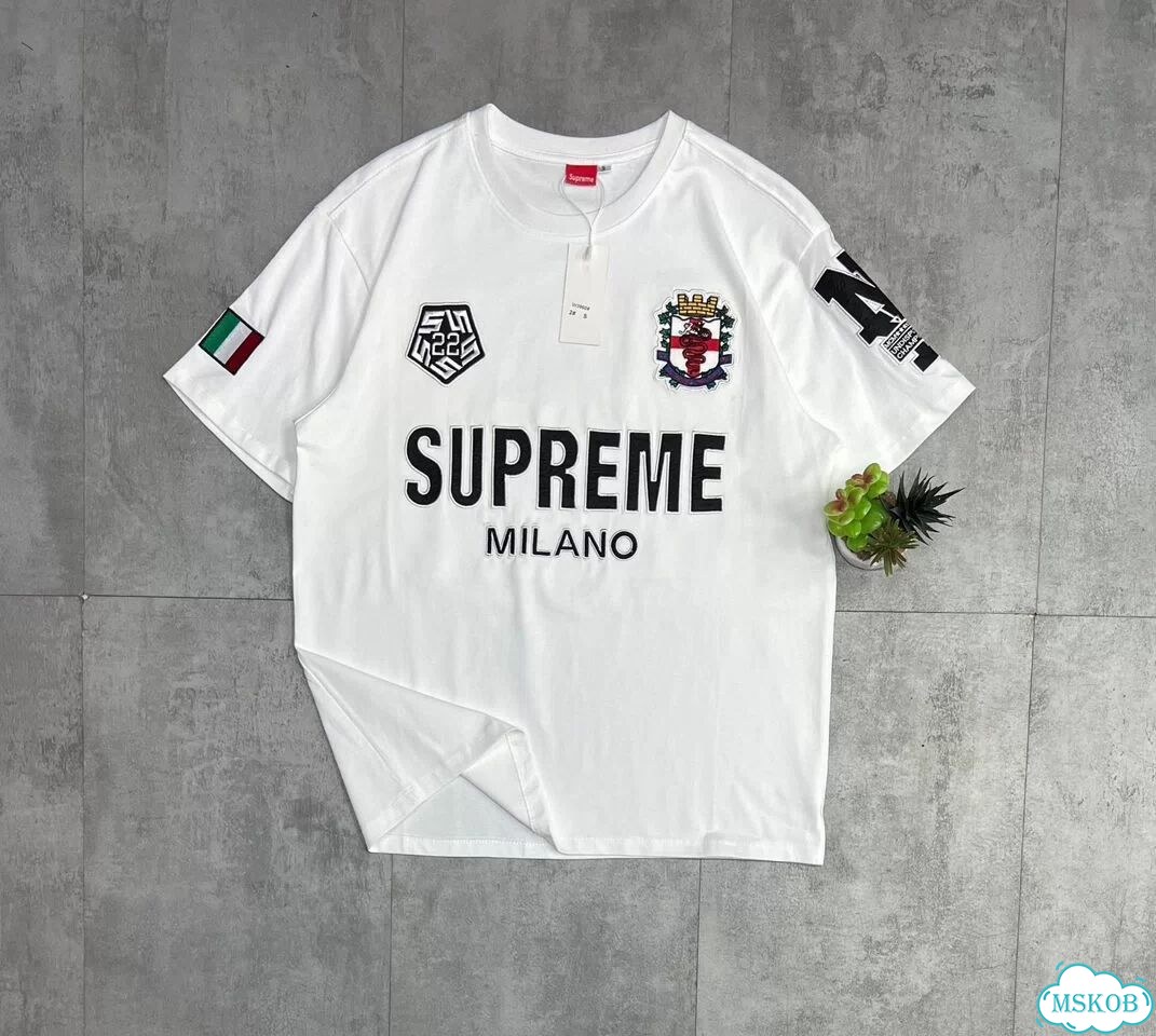 Мужская Футболка Supreme Milano White Oversize фото 3