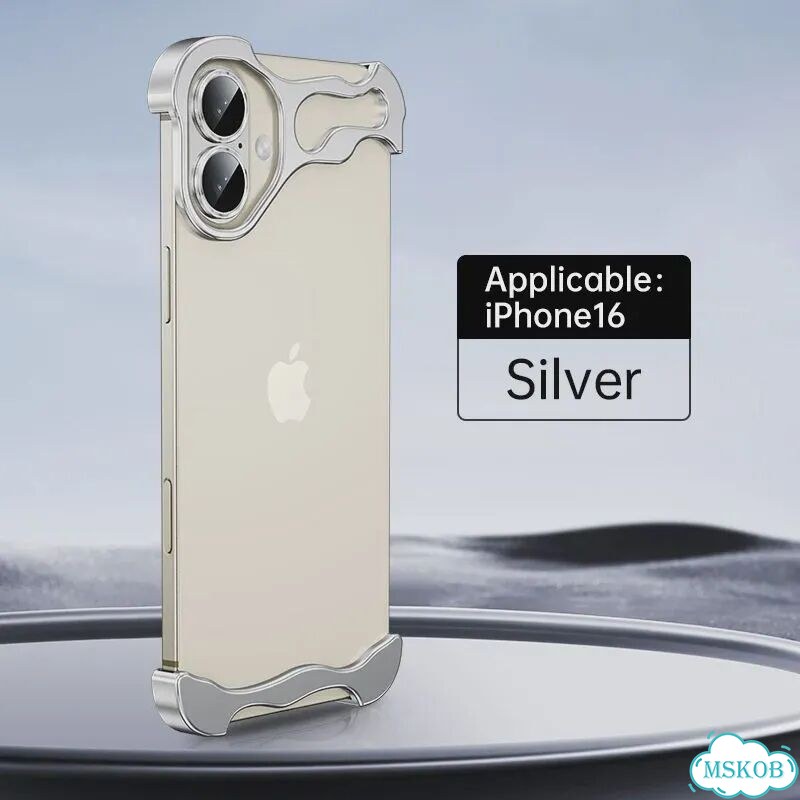 Металлический чехол-бампер для iPhone 16 Silver фото 1