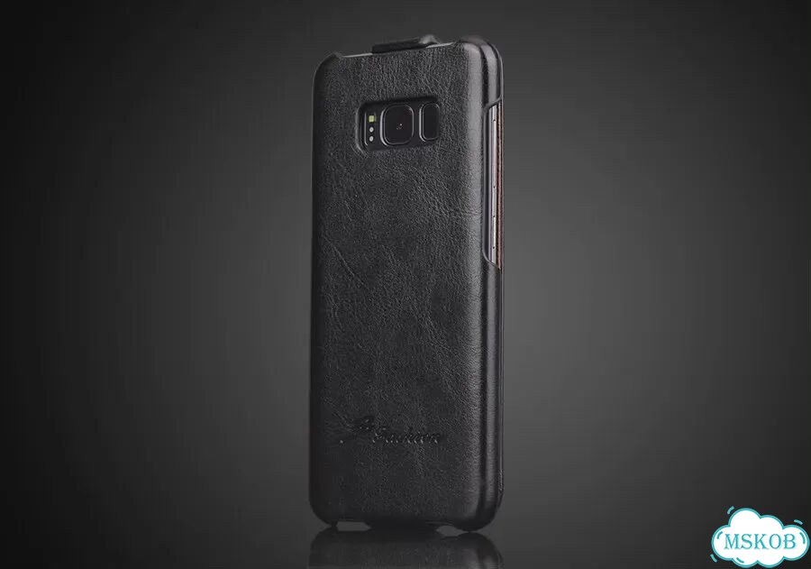Черный кожаный чехол-книжка для Samsung Galaxy S25 Plus фото 1