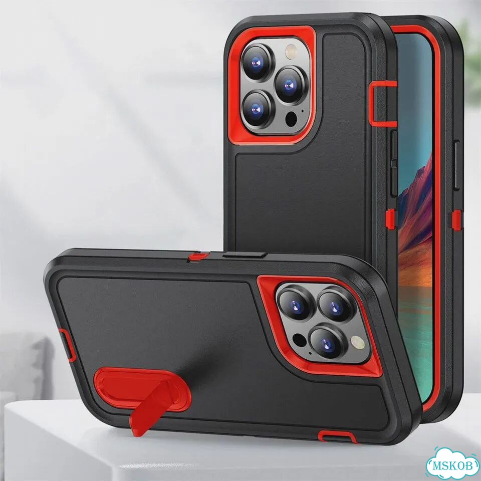 Чехол для iPhone 13 Pro Max черный с подставкой фото 2