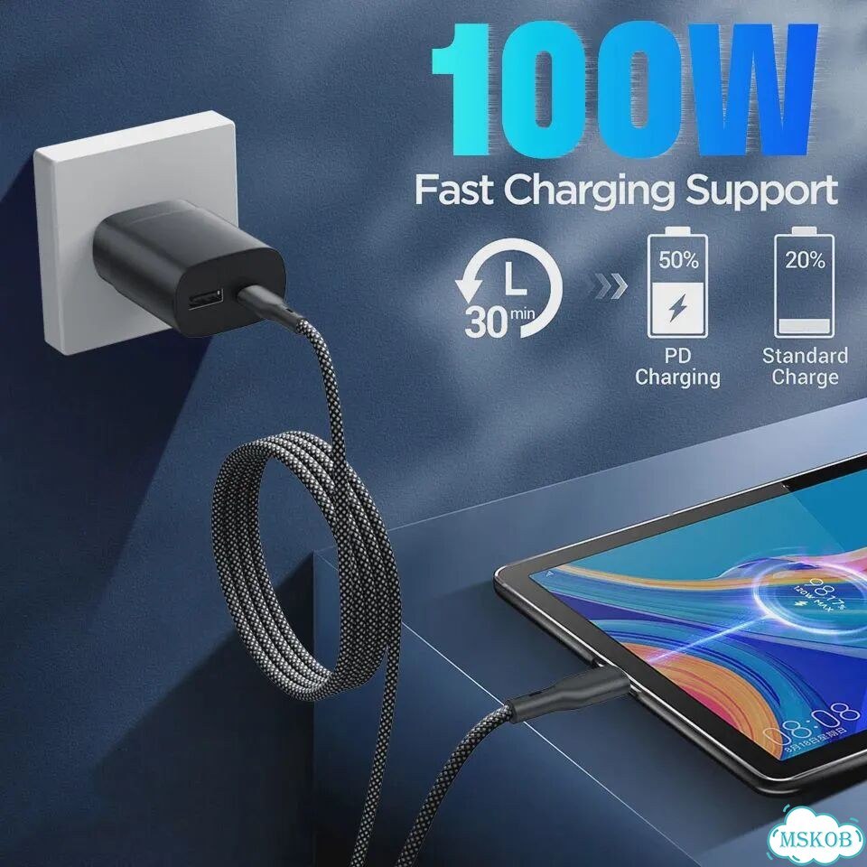 Магнитный кабель USB Type-C C to C, 2 м, 100W, серый фото 5