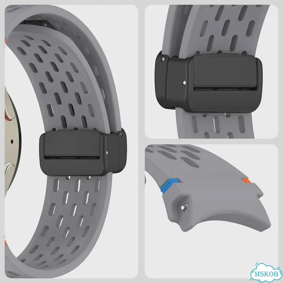 Чехол и ремешок для Samsung Galaxy Watch 7/6 caowtan Черный, Galaxy Watch 7 44mm, B фото 4