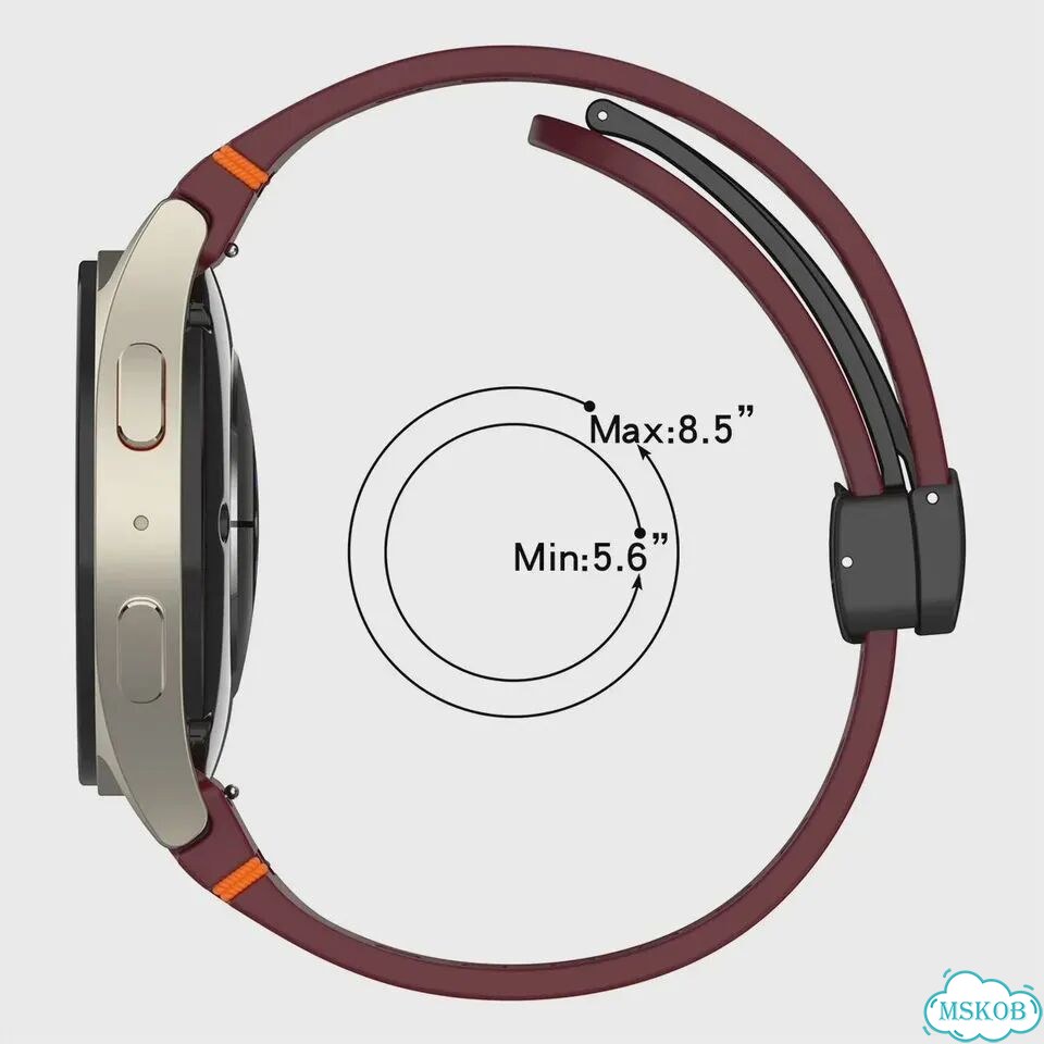 Чехол и ремешок для Samsung Galaxy Watch 7/6 caowtan Черный, Galaxy Watch 7 44mm, B фото 7