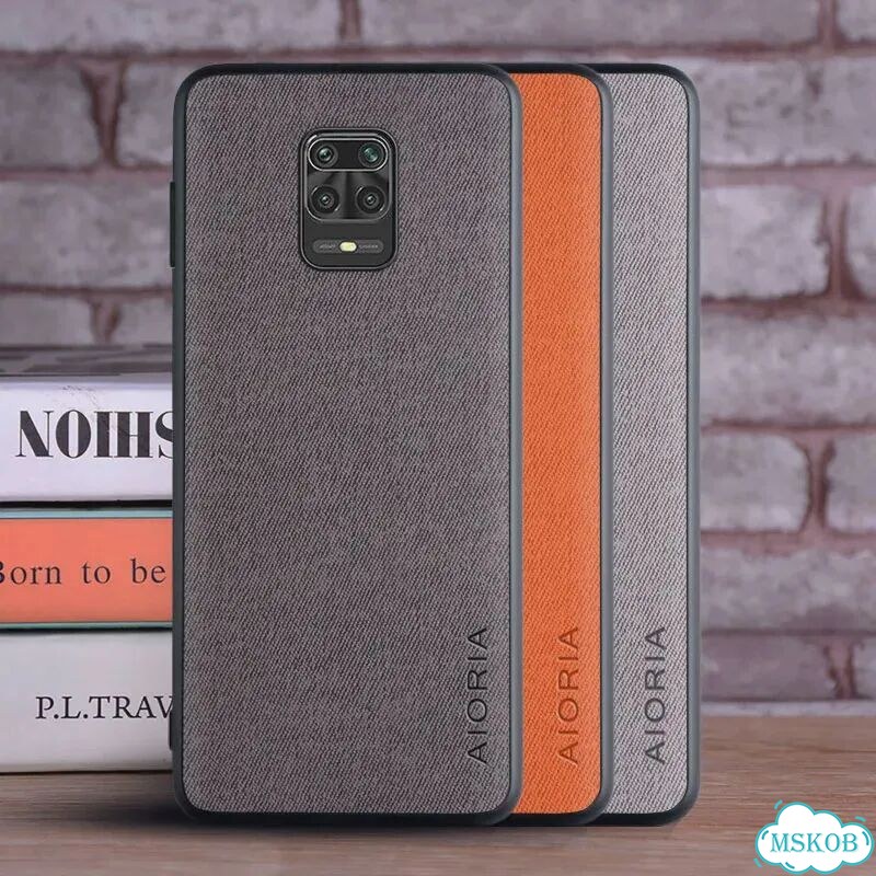 Чехол для Xiaomi Redmi Note 9 Pro Серый, текстиль фото 2