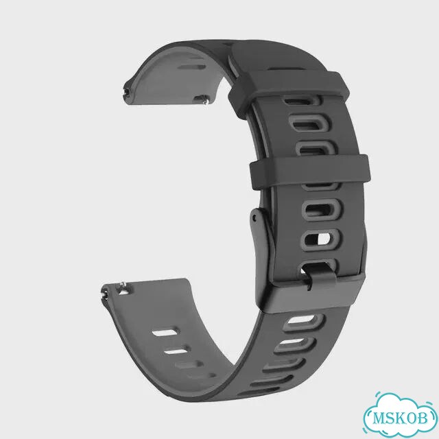 Силиконовый ремешок 22/20 мм для Garmin, черный black gray фото 1