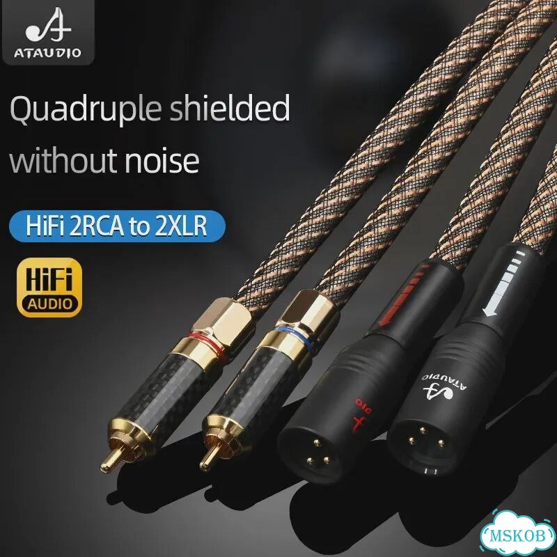 Аудио кабель RCA-XLR ataudio 2RCA to 2XLR Male, 1 м фото 4