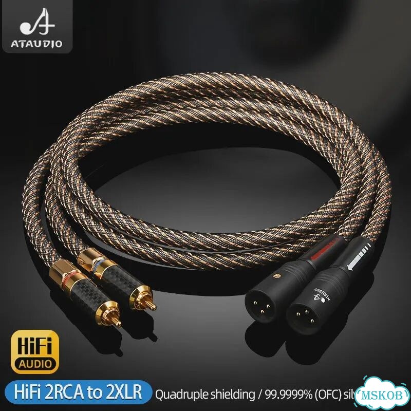 Аудио кабель RCA-XLR ataudio 2RCA to 2XLR Male, 1 м фото 5