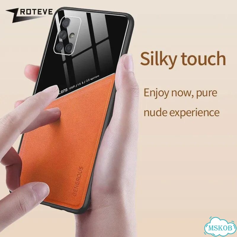 A51 A71 Чехол Zroteve из искусственной кожи Автомобильный Оранжевый, Оранжевый, Galaxy A52 A52s (5G) фото 5