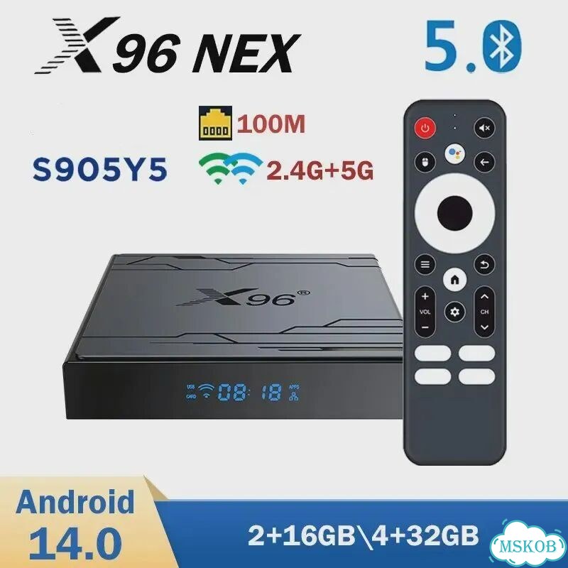 X96 NEX тв-приставка Android 14.0 2 гб/16 гб Европейская вилка (EU Plug), 4G 32G фото 2
