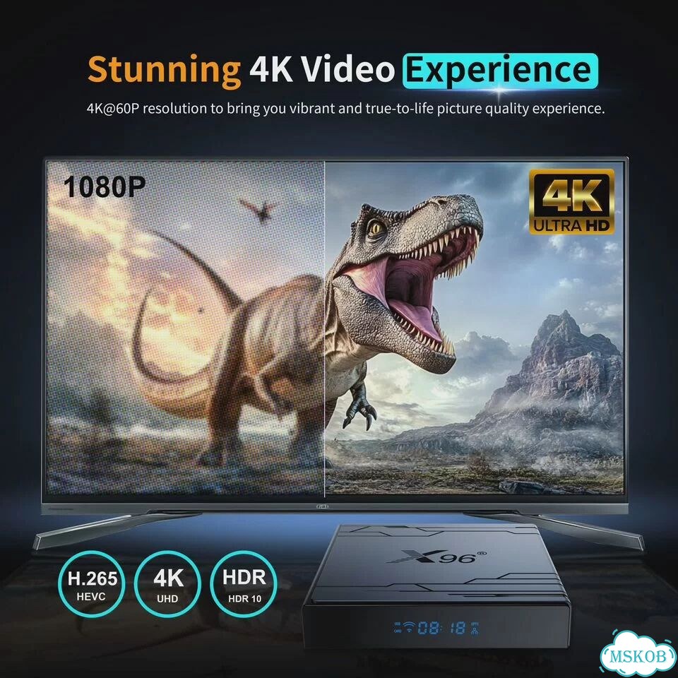 X96 NEX тв-приставка Android 14.0 2 гб/16 гб Европейская вилка (EU Plug), 4G 32G фото 5