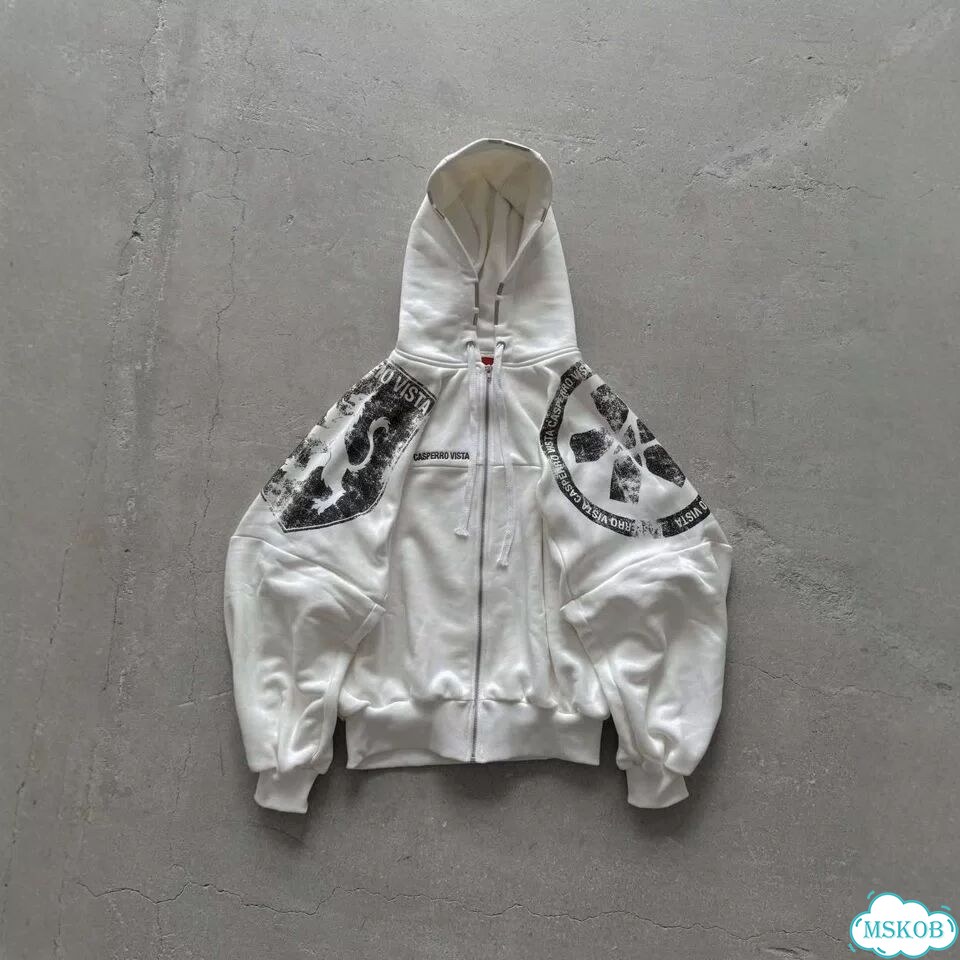 Зип худи cozy white big logo archive фото 1