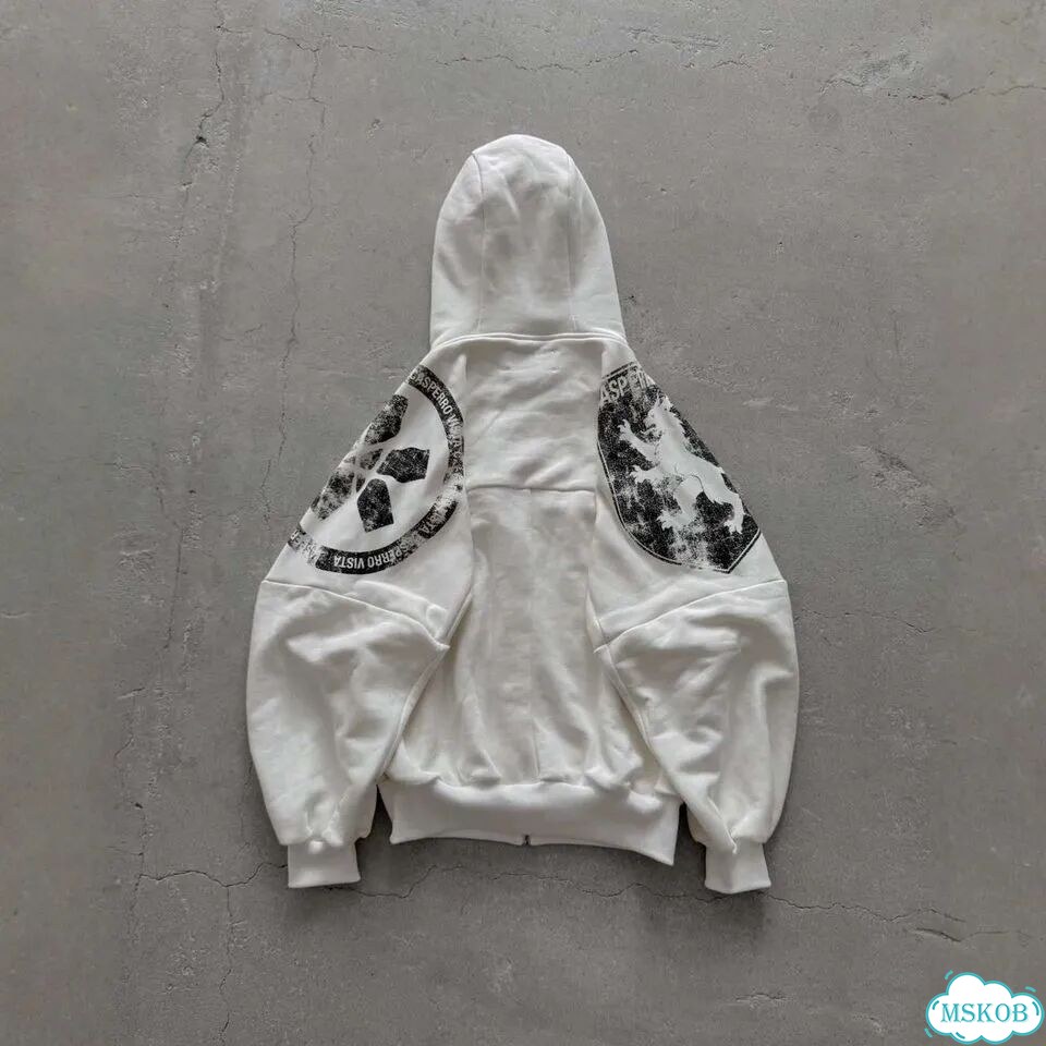 Зип худи cozy white big logo archive фото 2