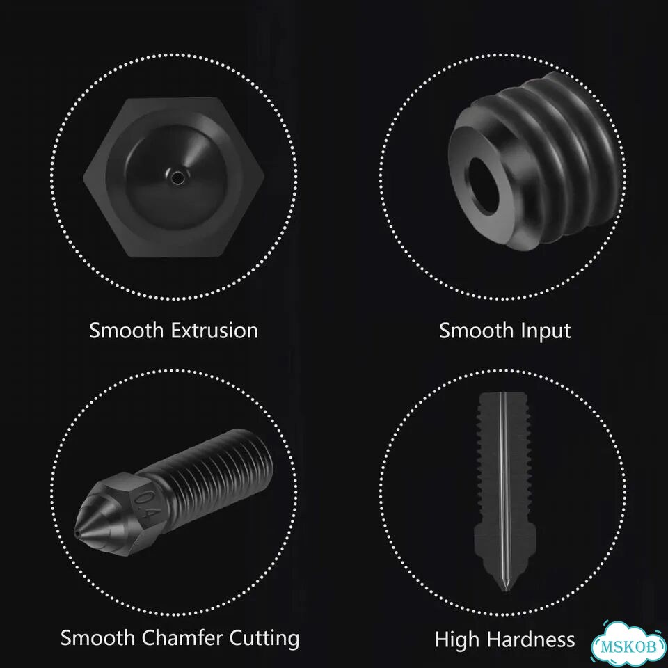 Форсунки Creality Ender 3 V3 KE K1/K1 Max 0.4/0.6/0.8 мм 0,4 мм, 3pc Hardened Steel фото 4