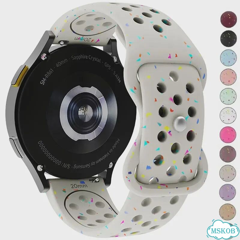 Силиконовый ремешок caowtan для Samsung Galaxy Watch 7/6/5/4, Huawei Watch GT5 18mm, Черный, Black фото 2