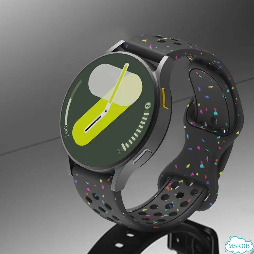 Силиконовый ремешок caowtan для Samsung Galaxy Watch 7/6/5/4, Huawei Watch GT5 18mm, Черный, Black фото 5