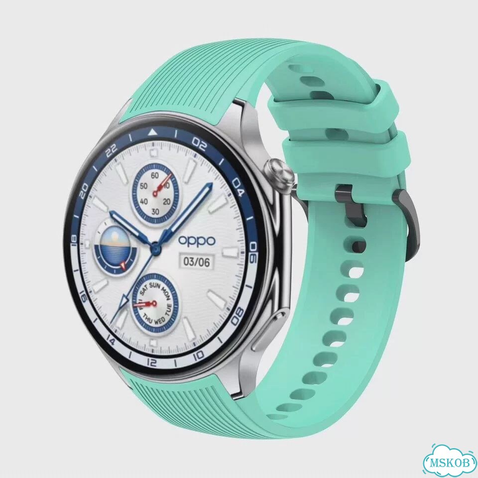 Силиконовый ремешок Teal Green для Oppo Watch X фото 6