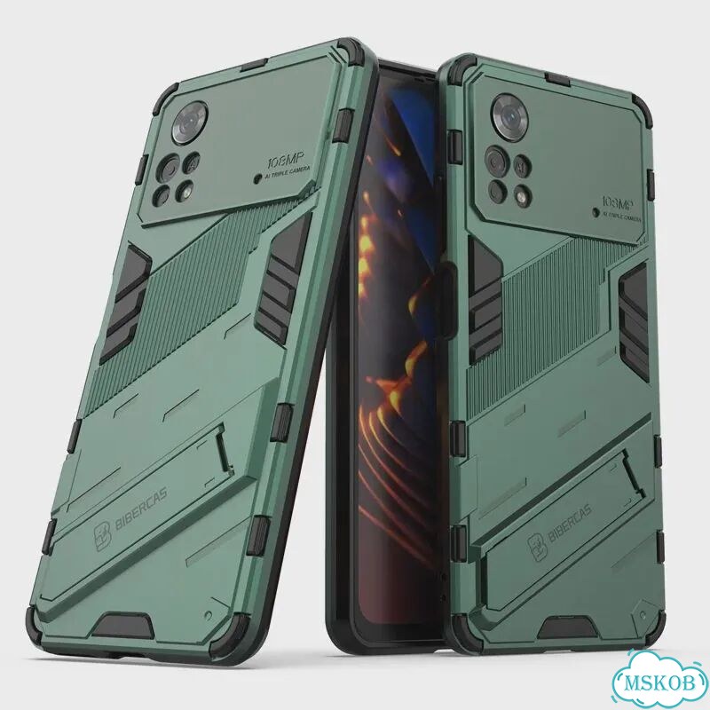 Чехол-держатель для Xiaomi Poco X4 Pro 5G, чехол для Poco X4 Pro 5G, Зеленый, зеленый, For Poco M3 фото 1