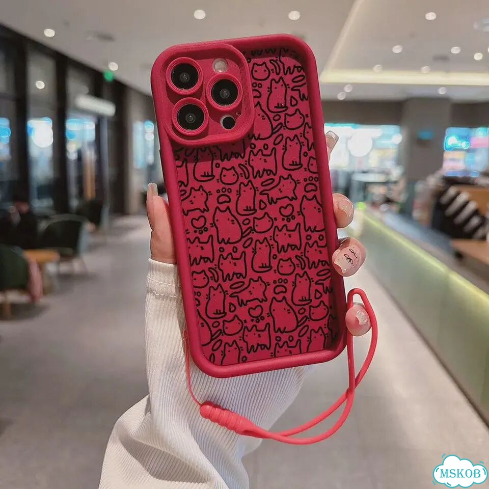 Модный чехол для телефона с котом и черным котенком для Xiaomi Красный, tyjh-106ZTY1323A1, Redmi 10C фото 1