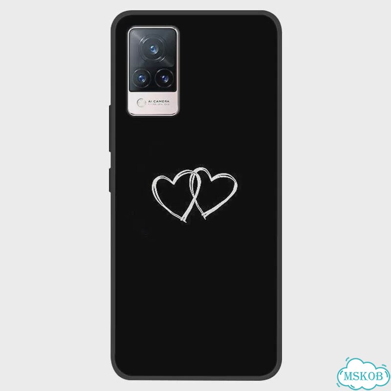 Для vivo V21 5G 4G Чехол V2050 Окрашенный силиконовый мягкий чехол из Черный, 01, For vivo V21 5G фото 3