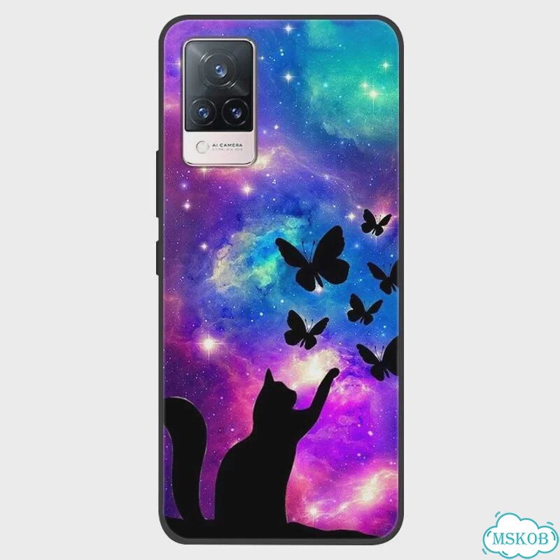 Для vivo V21 5G 4G Чехол V2050 Окрашенный силиконовый мягкий чехол из Черный, 01, For vivo V21 5G фото 6