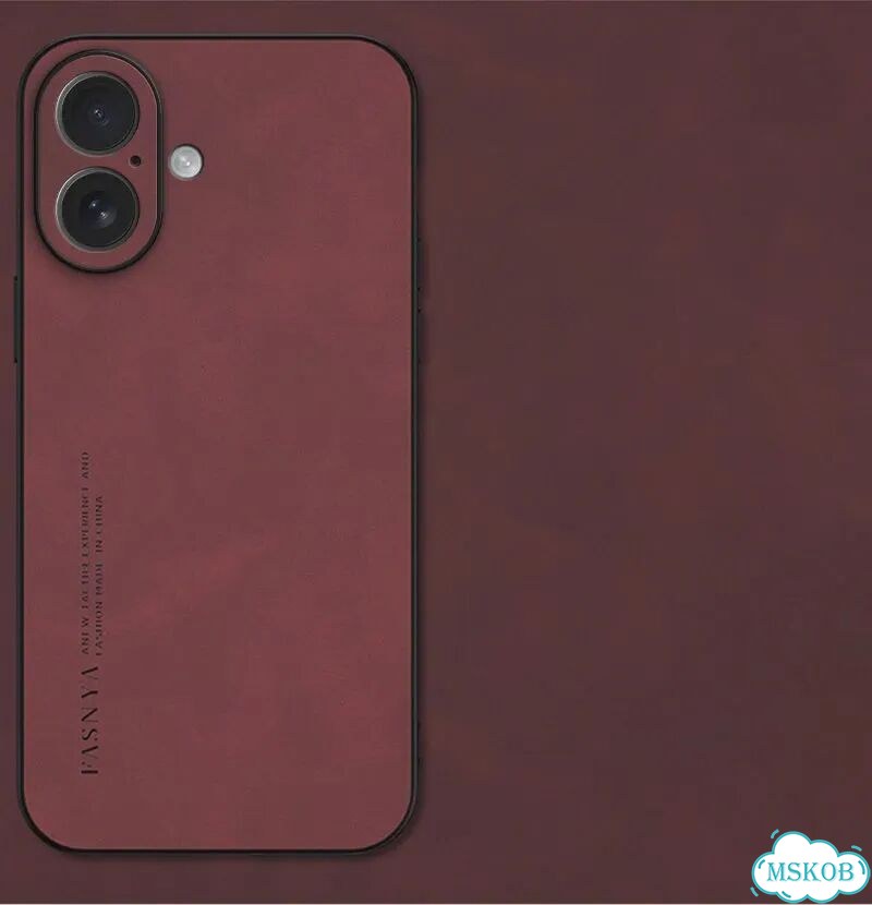 Мягкий чехол из овечьей кожи для Apple iPhone Air 17 17E 16E 16 Pro Max Бордовый, Red, iPhone 16e фото 1