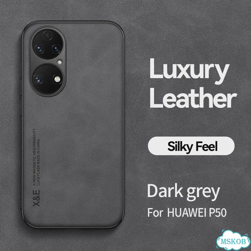 Кожаный чехол Dark Grey для Huawei P50 фото 1