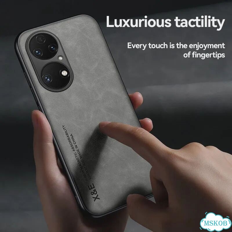 Кожаный чехол Dark Grey для Huawei P50 фото 5