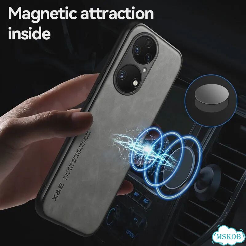 Кожаный чехол Dark Grey для Huawei P50 фото 7