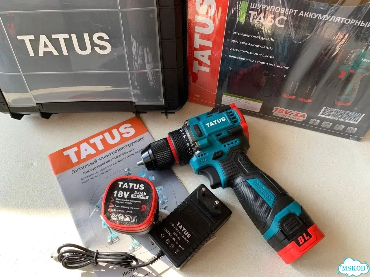 Шуруповерт бесщеточный 18V Tatus оригинал фото 1