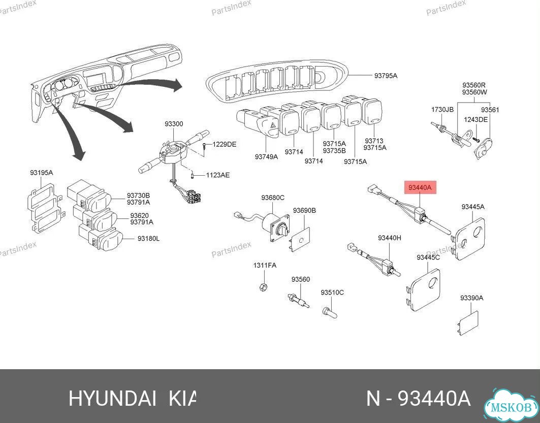 Реле/датчик hyundai/KIA Hyundai County 934405A002 фото 1
