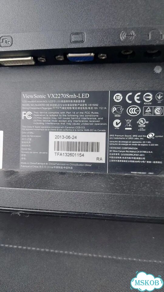 ViewSonic VX2270SMH-LED фото 2