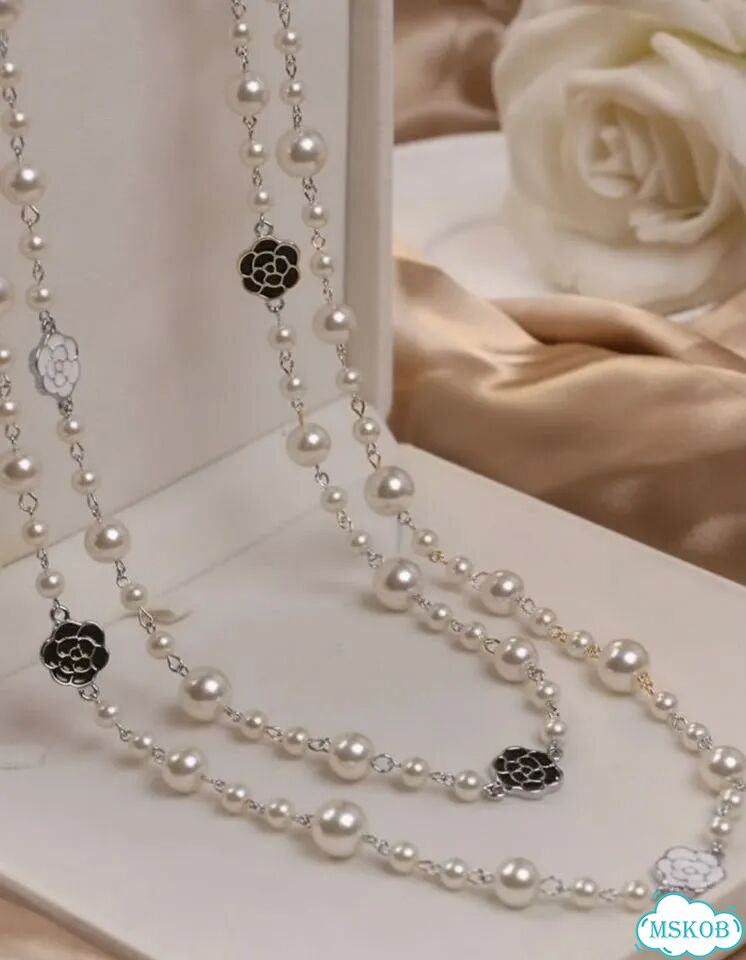Ожерелье Chanel камелия длинное- бусы Шанель фото 1