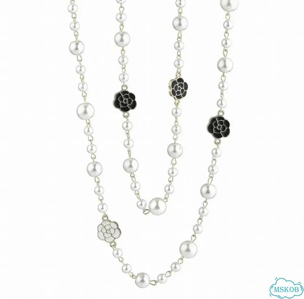 Ожерелье Chanel камелия длинное- бусы Шанель фото 3