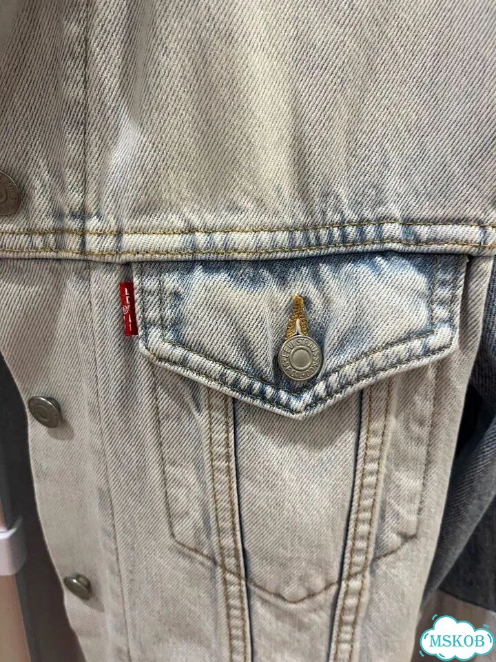 Джинсовая куртка Levi's, двухцветный деним, M фото 4