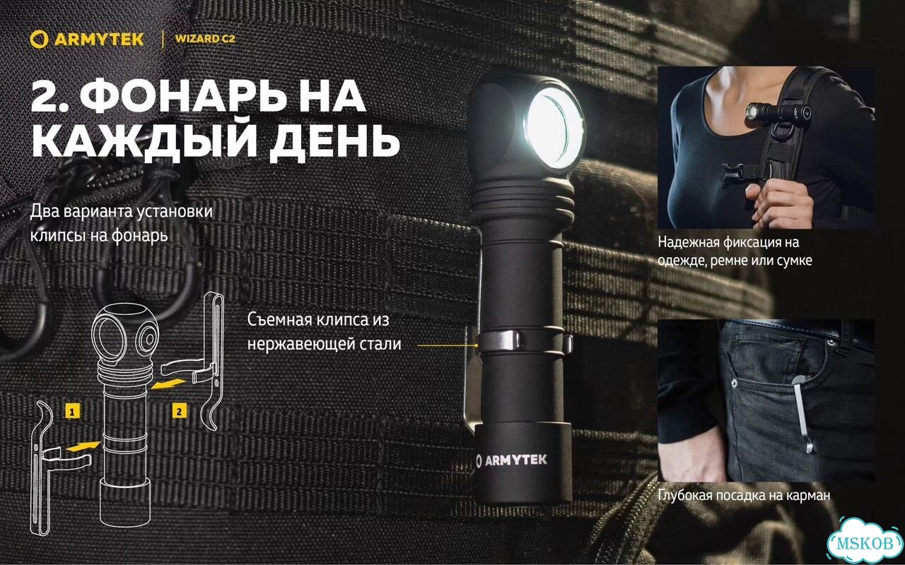Фонарь Wizard C2 Magnet USB F08901W Armytek фото 6