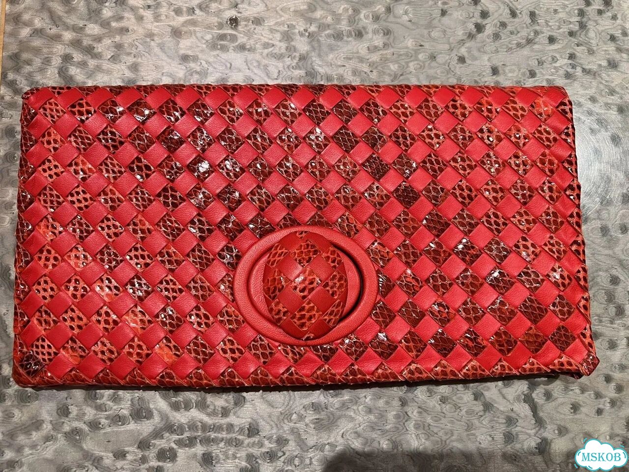 Клатч Bottega Veneta Intrecciato Nappa & Python фото 2