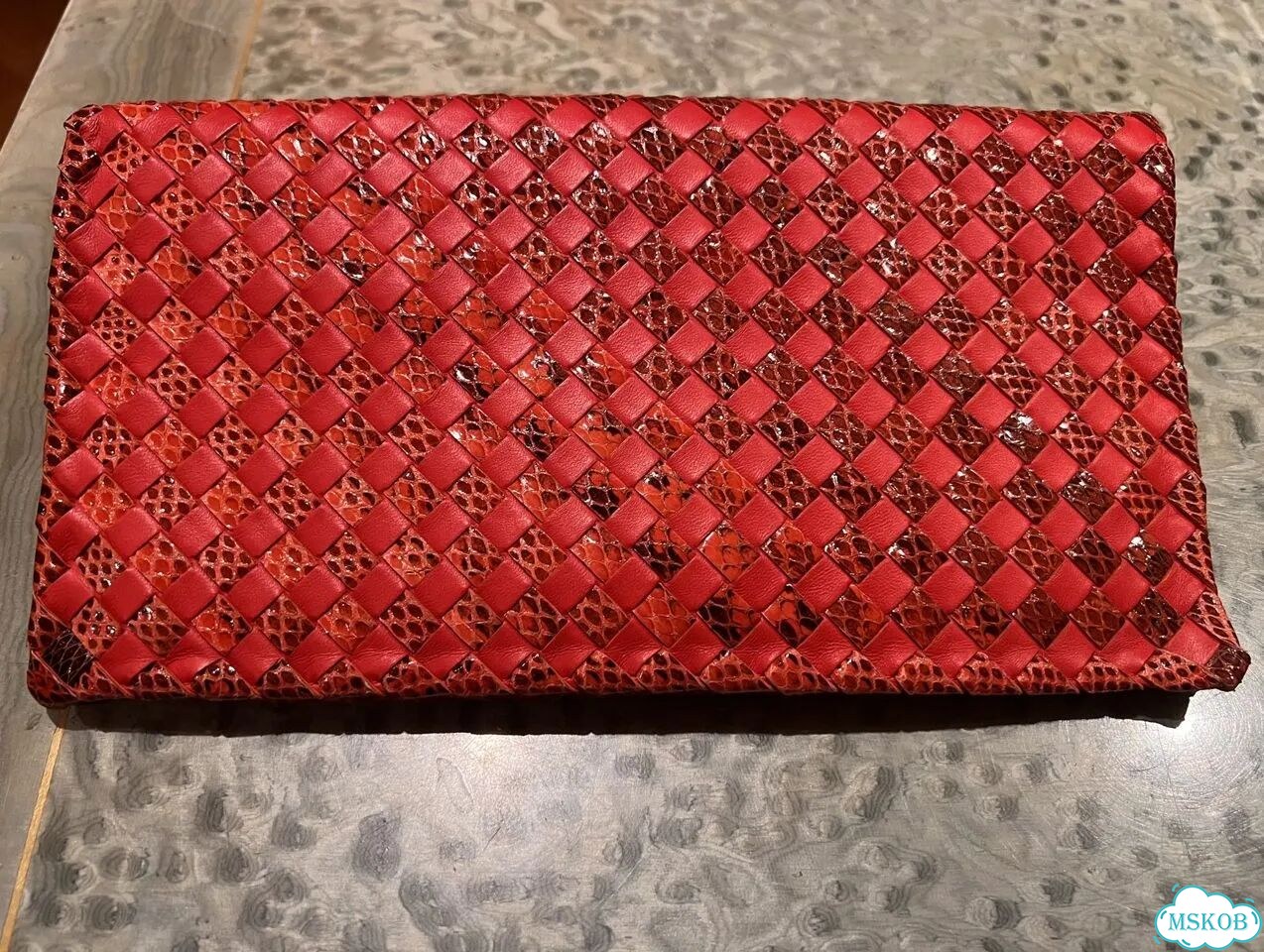 Клатч Bottega Veneta Intrecciato Nappa & Python фото 3
