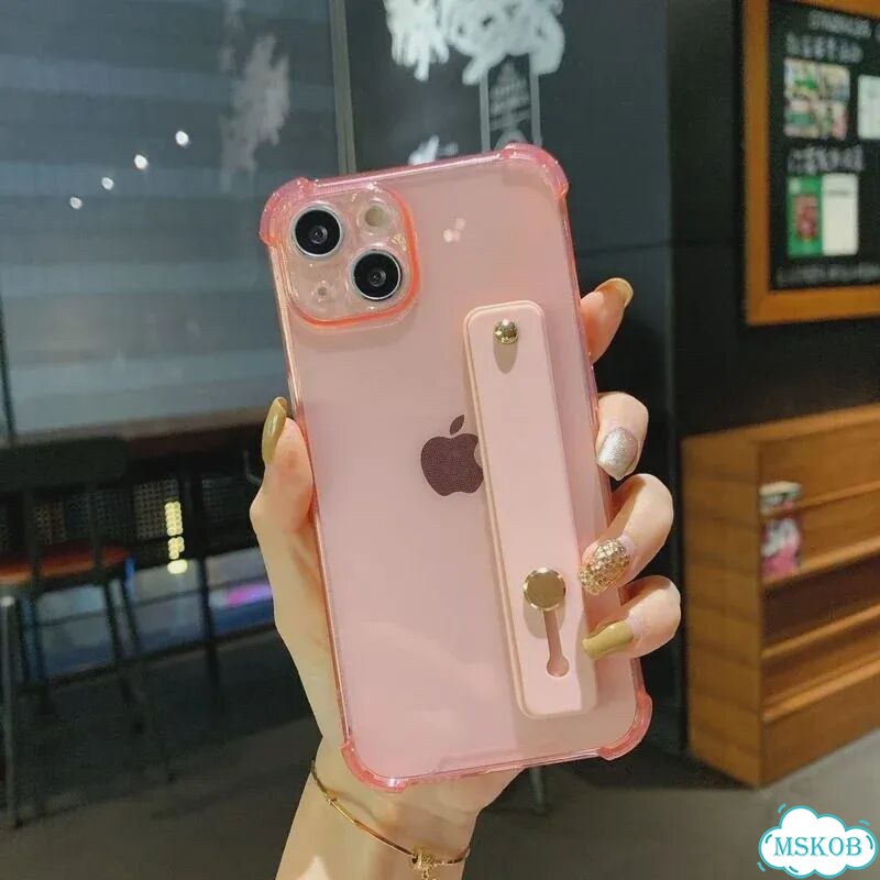 Розовый чехол на iPhone 14 Pro с ремешком фото 1