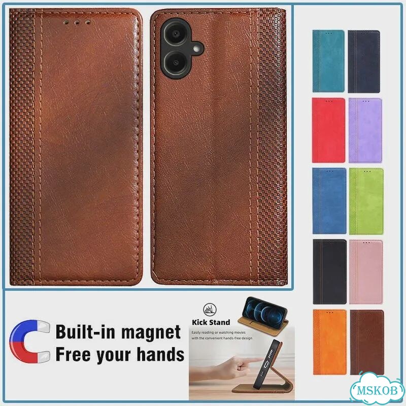 Чехол-книжка для Samsung A07 F07 M07, кожаный чехол для Samsung Galaxy For Samsung A07, Black(4) фото 4