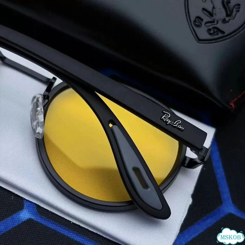 Очки Ray-Ban Ferrari круглые желтые UV400 фото 6