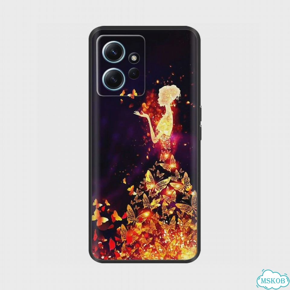 Чехол для Xiaomi Redmi Note 12 4G, новая мода, мягкая задняя крышка с рисунком бабочки для Xiaomi Re фото 3
