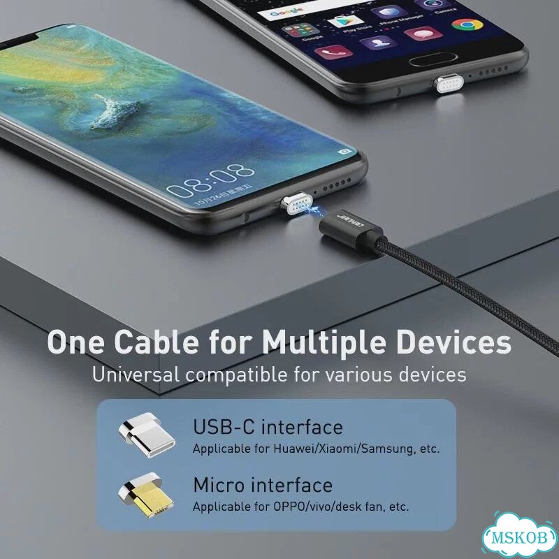 Магнитный кабель JianHan с разъемами USB Type-C для Xiaomi, LG, Samsung, Розовый, 1 м, Pink 3 in 1 фото 6