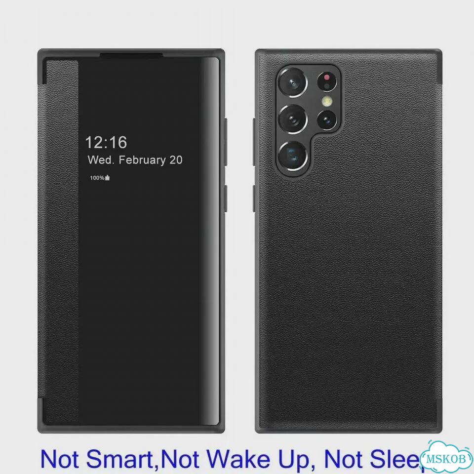 Черный кожаный чехол для Samsung Galaxy S23 Ultra фото 1