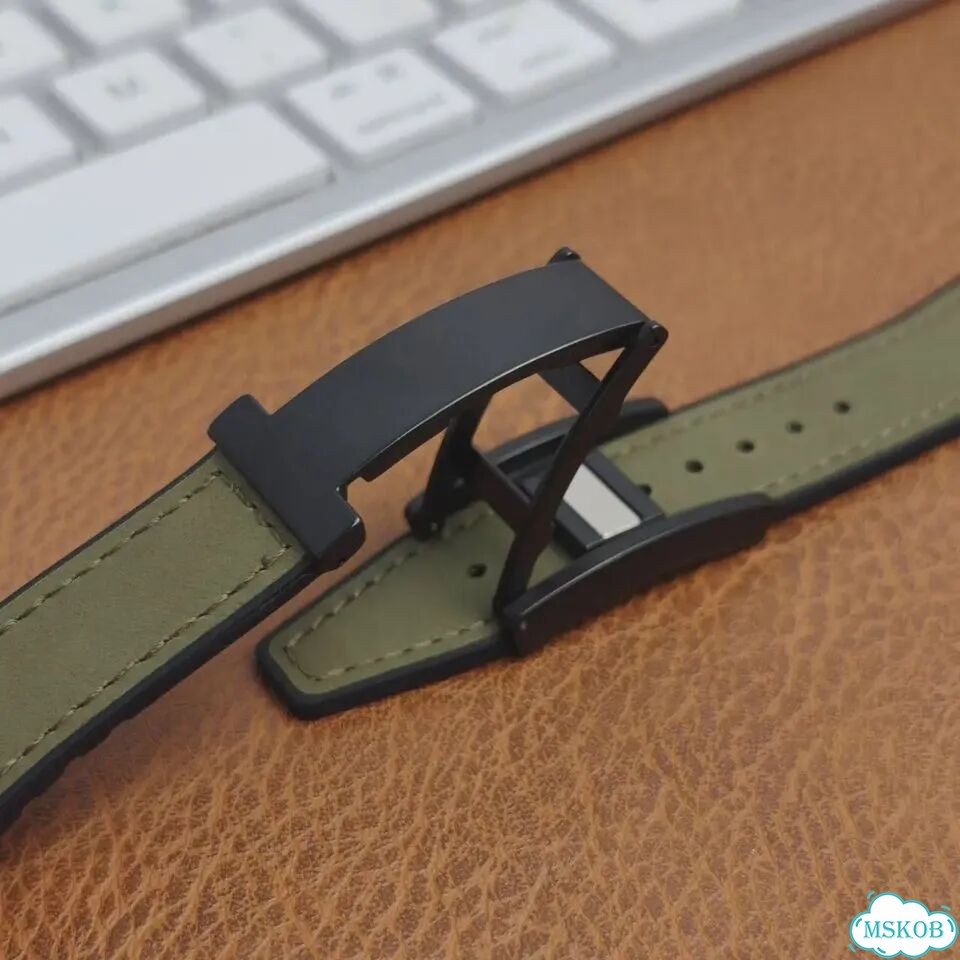 Кожано-силиконовый ремешок для Xiaomi Watch S3 eoenkk Xiaomi S1 Active, Коричневый, Dark brown фото 5