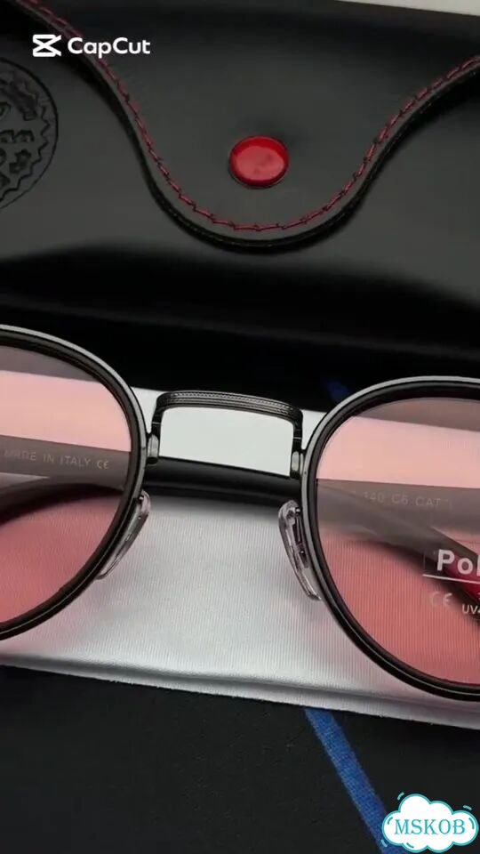Очки Ray-Ban Ferrari круглые розовые UV400 фото 1