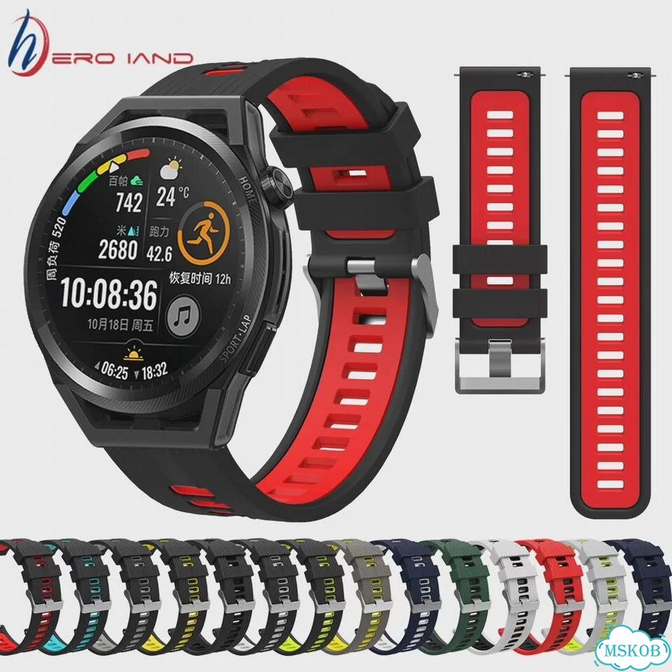 Красный силиконовый ремешок для huawei GT Runner 46 мм фото 2