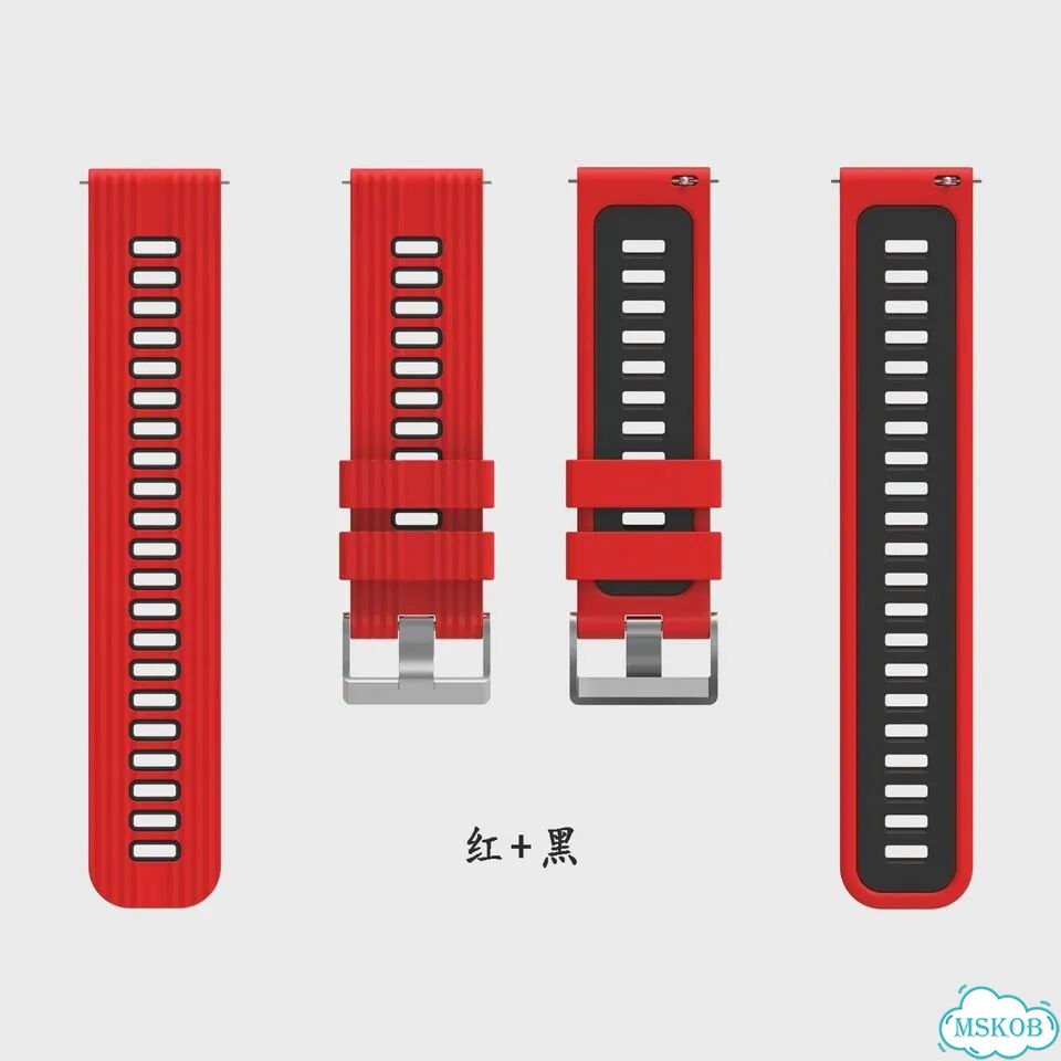 Красный силиконовый ремешок для huawei GT Runner 46 мм фото 6