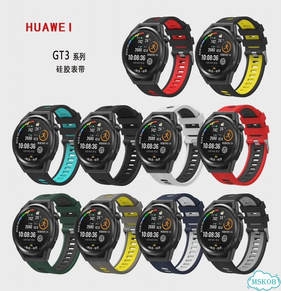 Красный силиконовый ремешок для huawei GT Runner 46 мм фото 7
