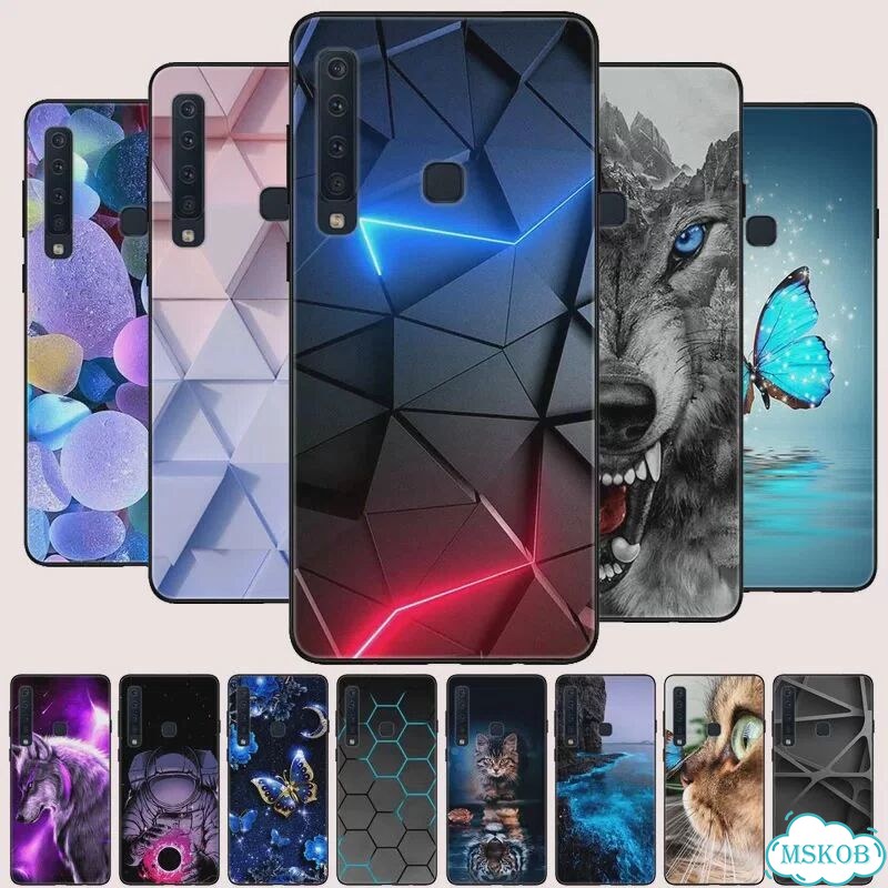 Для Samsung A9 2018, силиконовый чехол, черный милый мультяшный чехол для Samsung Galaxy A9 A7 2018 фото 2